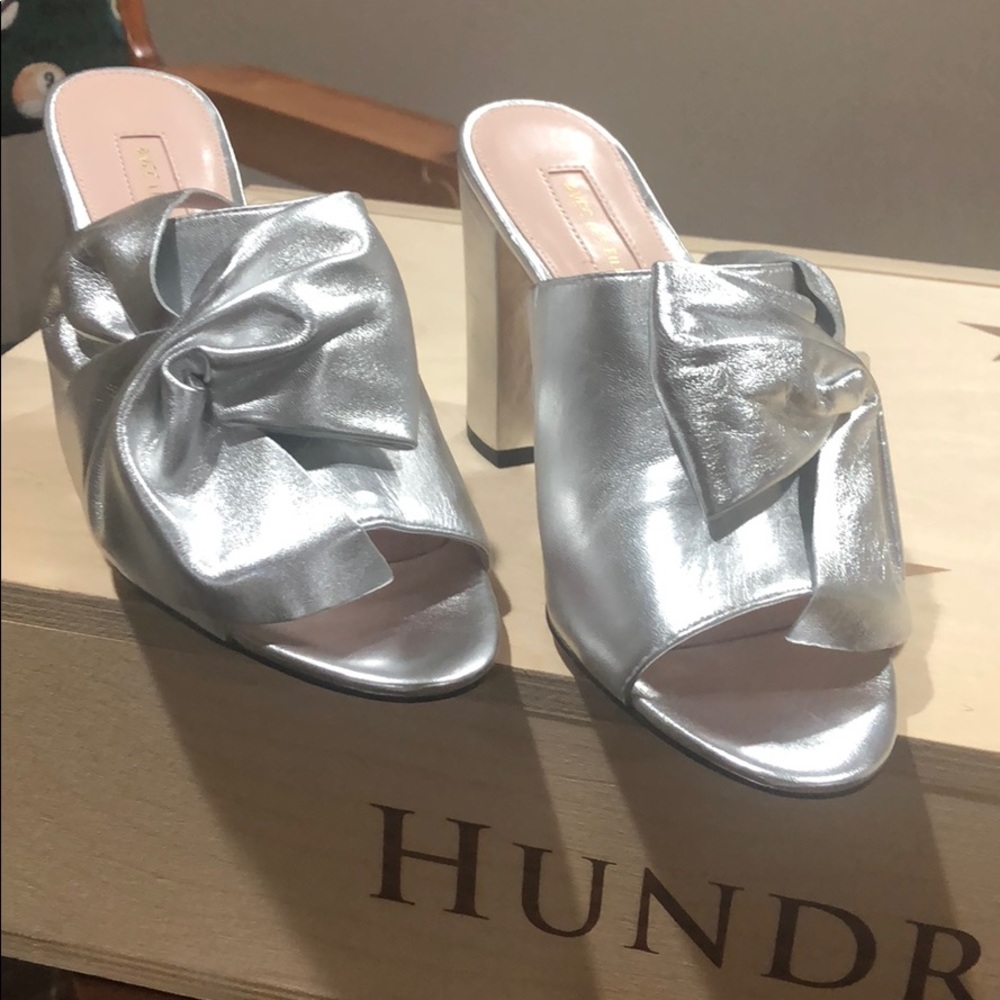 Avec Les Filles Marie Metallic Silver Bw Heels - Picture 5 of 8